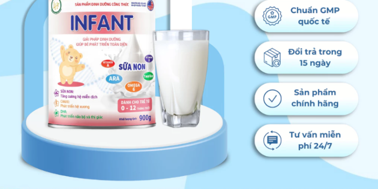 Sữa Bột INFANT Cho Bé Cải Thiện Tiêu Hóa, Tăng Cường Đề Kháng, Phát Triển Trí Não Và Thị Giác LH Pharma – Hộp 900g