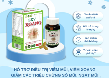 Viên Uống SKV Xoang Giảm Viêm Mũi, Viêm Xoang Cấp Và Mãn Tính, Sổ Mũi, Nghẹt Mũi, Đau Nhức Mũi – 30 Viên/Lọ